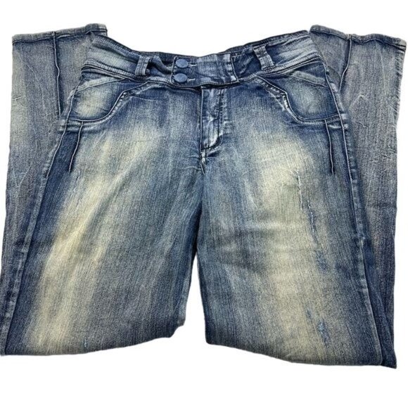Equilibrium Denim - Equilibrium Blue Distressed Shape Enhancing  Skinny Jeans Size 7